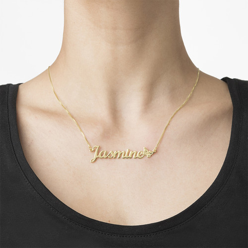 10K Solid Gold Butterfly Name Necklace