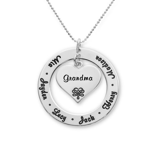 10K White Gold Grandmother / Mother Necklace