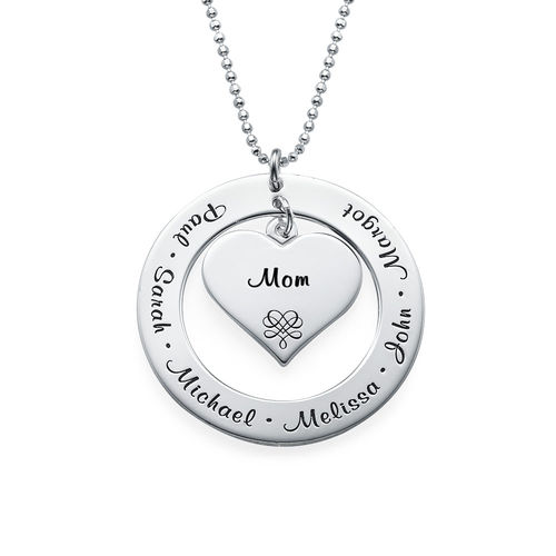 10K White Gold Grandmother / Mother Necklace