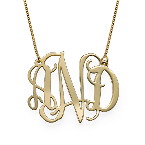 10k Gold Celebrity Monogram Necklace