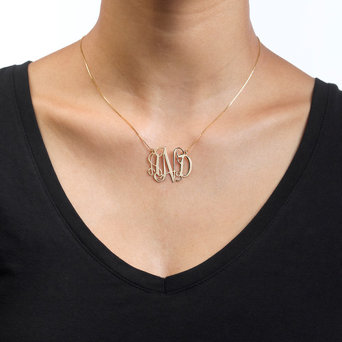 10k Gold Celebrity Monogram Necklace