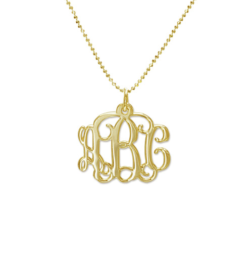 Personalized Monogram Necklace in 10k Gold