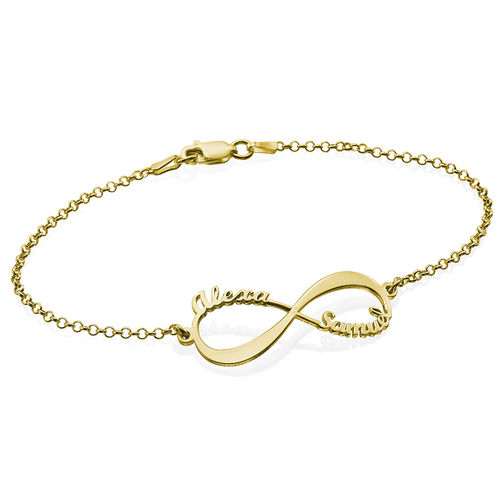 14K Gold Infinity Bracelet with Names