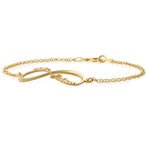 14K Gold Infinity Bracelet with Names