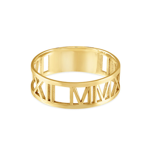 14K Gold Roman Numeral Ring