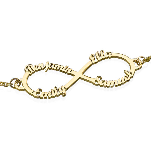 14K Gold Infinity 4 Names Bracelet