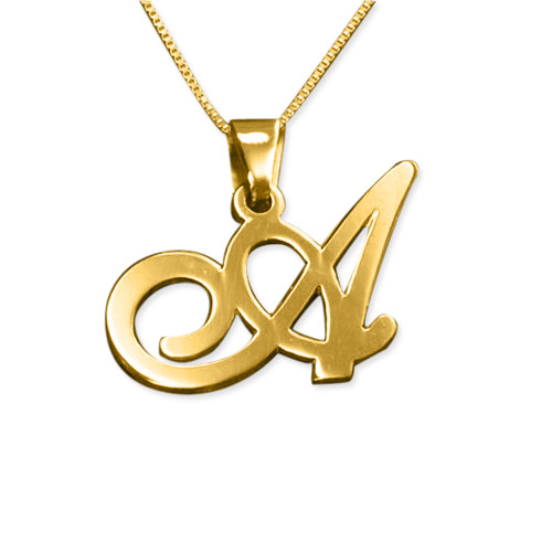 14K Gold Initial Necklace with Your Choice of Letter