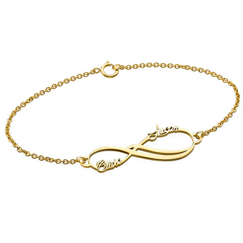 14K Infinity 2 Names Bracelet