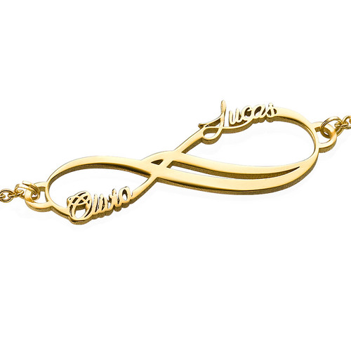 14K Infinity 2 Names Bracelet