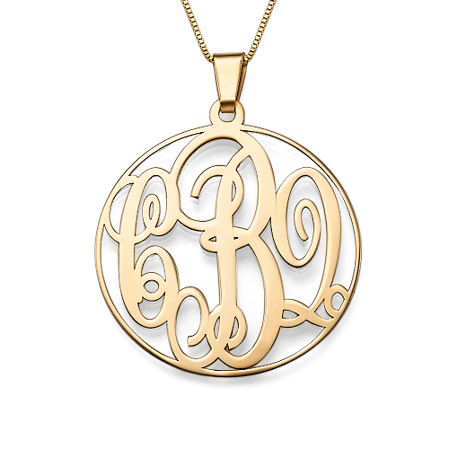 14K Solid Gold Monogram Necklace