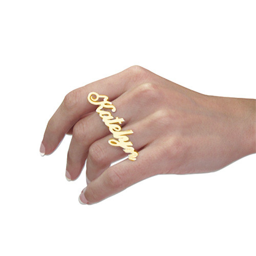 14k Gold Two Finger Name Ring