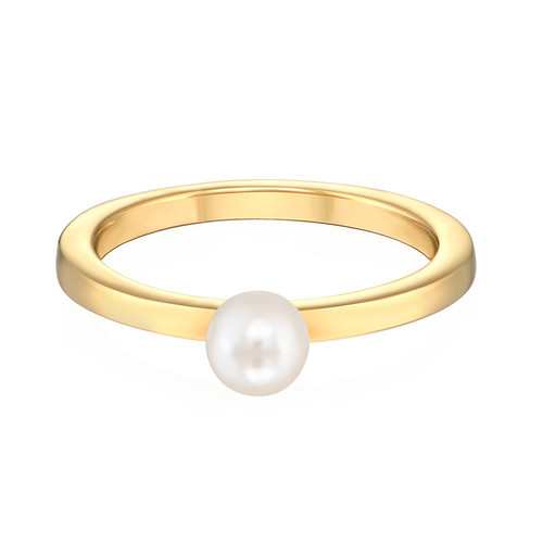 18K Gold Plated Stackable Pearl Ring