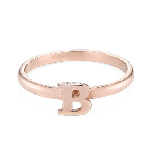 18K Rose Gold Plated Initial Stacking Ring