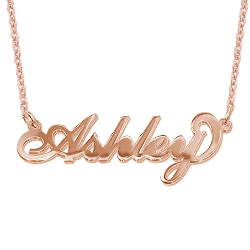 18K Rose Gold Plated Silver Name Necklace