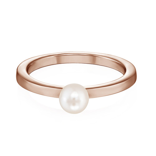 18K Rose Gold Plated Stackable Pearl Ring