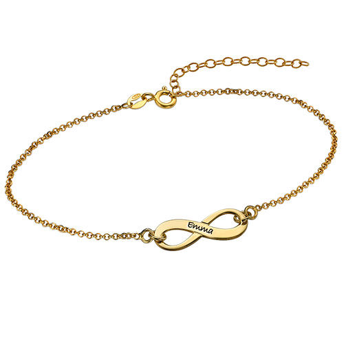 18k Gold Plated Engraved Infinity Bracelet