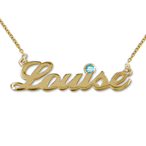 18k Gold-Plated Silver and Swarovski Name Necklace