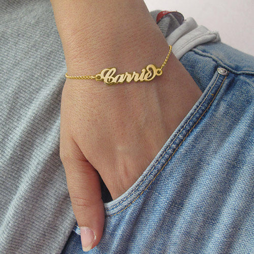 18k Gold-Plated Carrie Personalized Bracelet