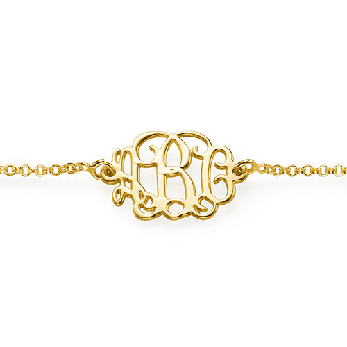 18k Gold Plated Sterling Silver Monogram Bracelet / Anklet