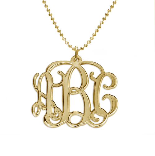 18k Gold Plated Monogrammed Pendant