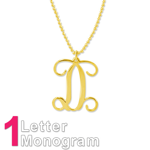 18k Gold Plated Monogrammed Pendant