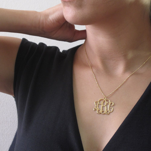 18k Gold Plated Monogrammed Pendant