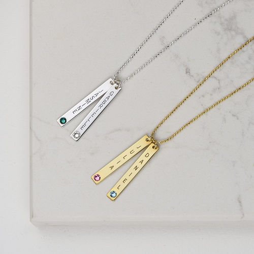 Swarovski Vertical Bar Necklace For Mothers