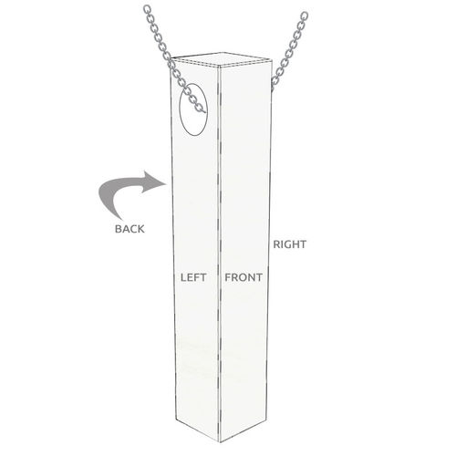 Engraved 3D Bar Necklace in Sterling Silver