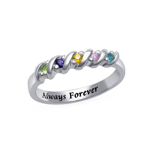 5 Stone Birthstone Ring for Moms
