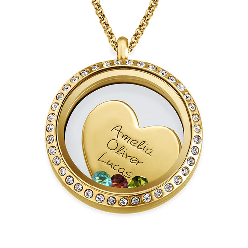 A Mother's Love Floating Locket - Gold Plated