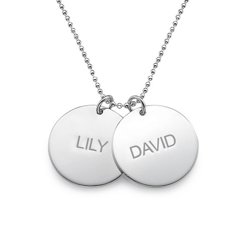 Mother's Jewelry - Personalized Silver Disc Necklace