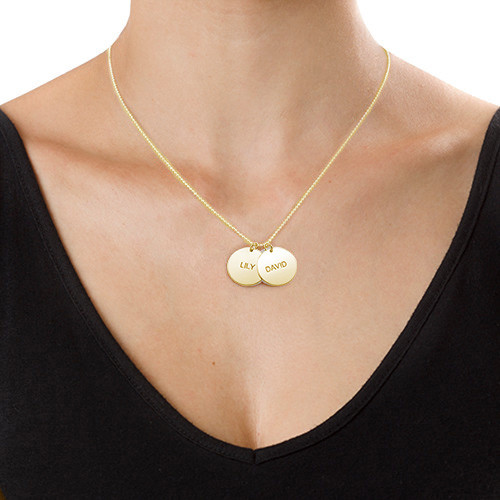 Personalized Jewelry – Gold Plated Disc Necklace