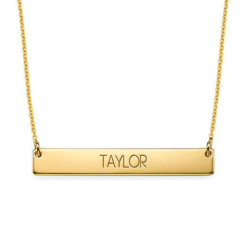 All Capitals Bar Necklace - Gold Plated