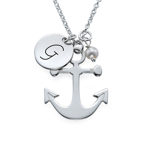 Anchor Jewelry with Initial Charm