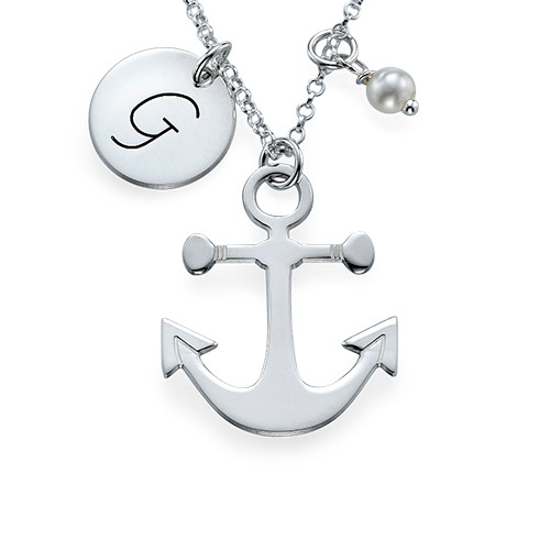 Anchor Jewelry with Initial Charm