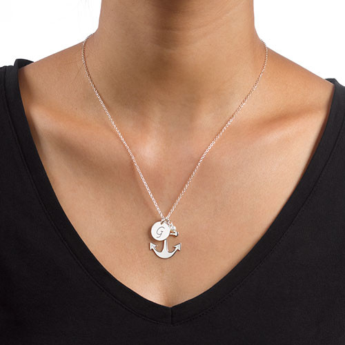 Anchor Jewelry with Initial Charm