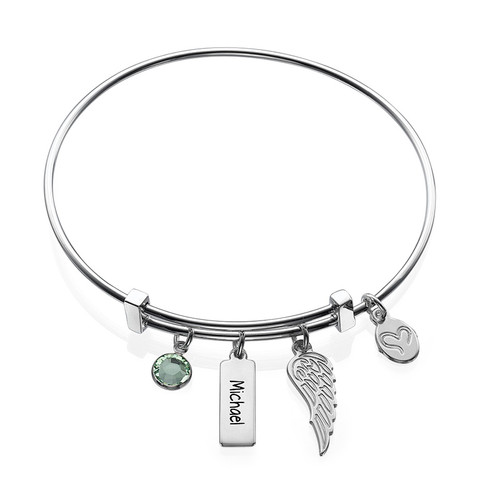 Angel Wing Charm Bangle