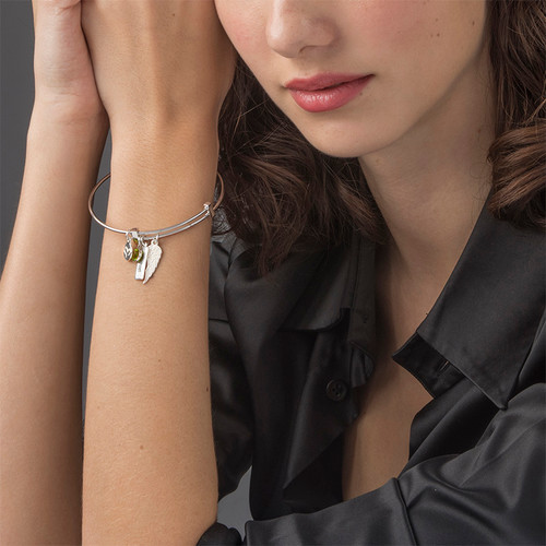 Angel Wing Charm Bangle