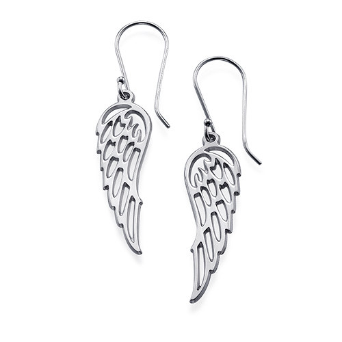 Angel Wing Earrings in Silver