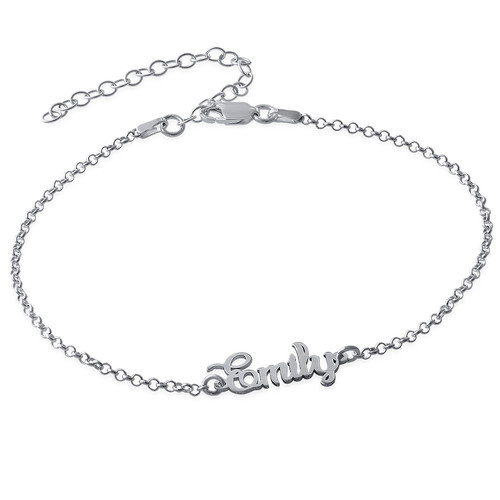 Ankle Bracelet with Name in Silver