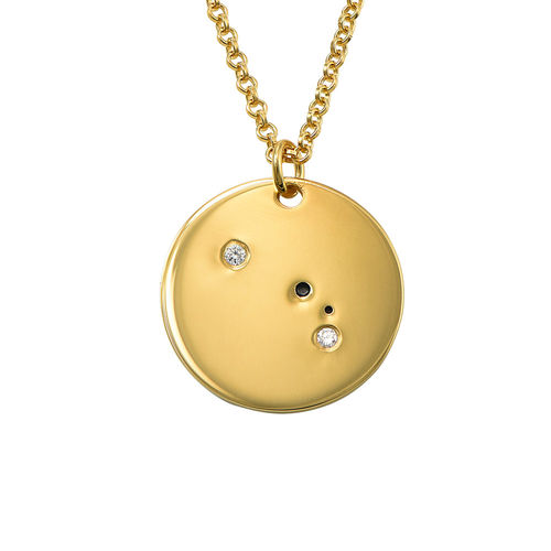 Aries Constellation Necklace with Diamonds in Gold Plating