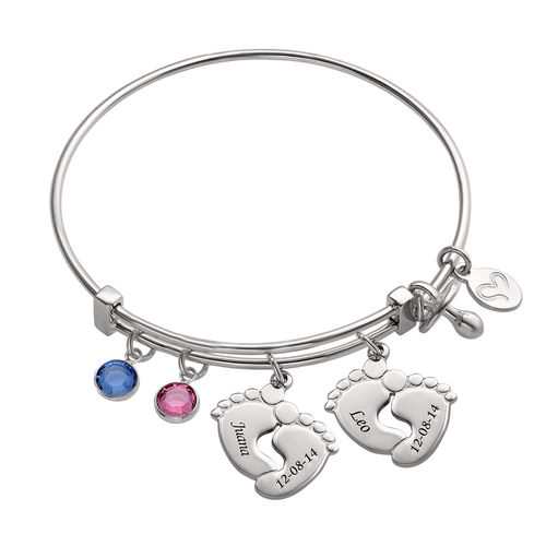 Baby Feet Bangle Bracelet