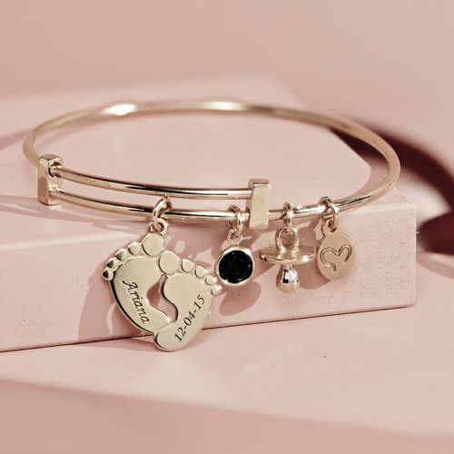 Baby Feet Bangle Bracelet