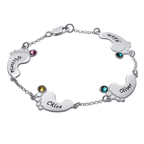 Baby Feet Bracelet with Engraving