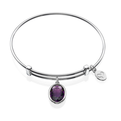 Bangle Charm Bracelet with Personalized Stone