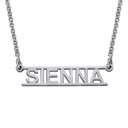 Bar Name Necklace - Cut Out Design