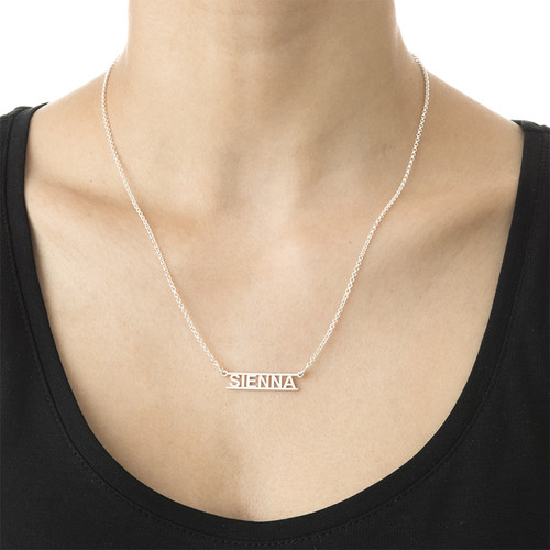 Bar Name Necklace - Cut Out Design