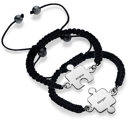 Best Friends Puzzle Bracelet in Silver