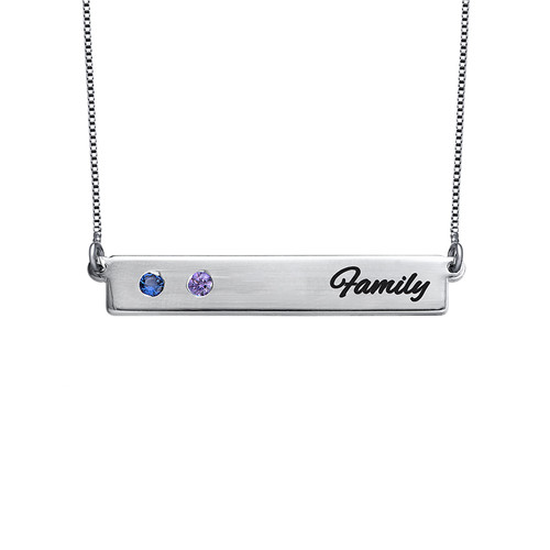 Birthstone Bar Necklace for Mothers