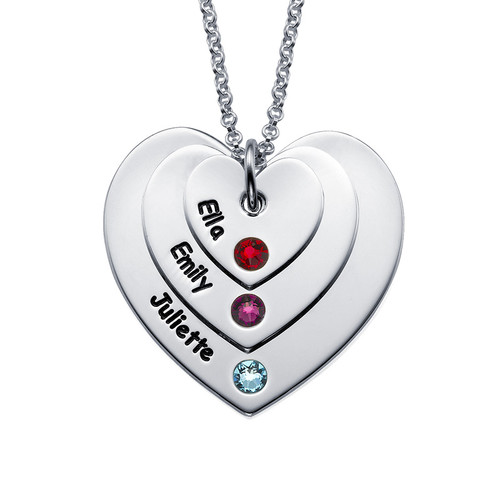 Birthstone Heart Necklace for Moms